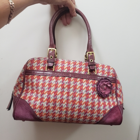 Vtg COACH Limited Edition Hamptons tweed Houndstooth Satchel RARE - Picture 1 of 15